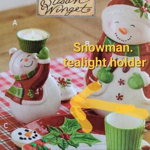 Snowman tealight holder NEW Home Interiors 8 3/4" tall